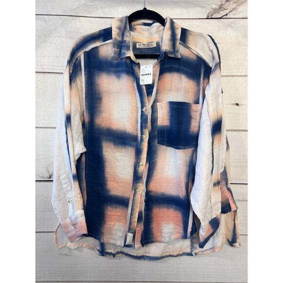 We The Free NWT XS Top Tie Die Blue White Pink - Picture 1 of 6